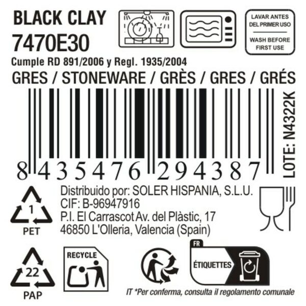 Tazza La Mediterránea Black clay (24 Unità)