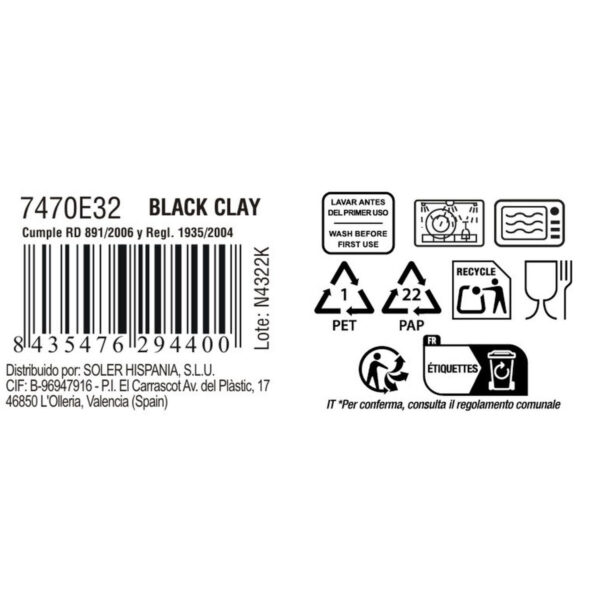 Tazza La Mediterránea Black clay (36 Unità)