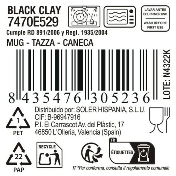 Tazza La Mediterránea Black clay (24 Unità)