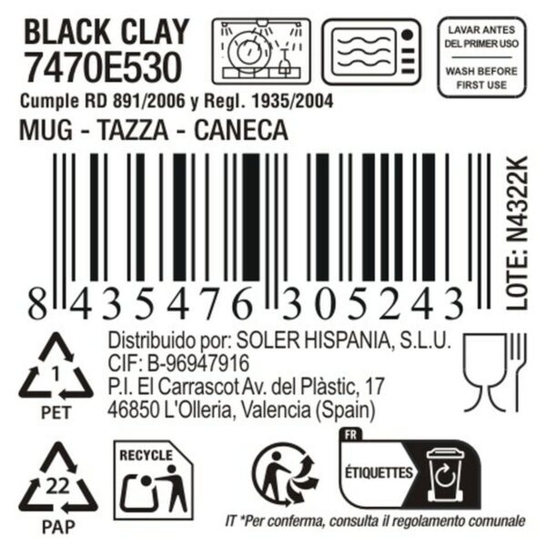 Tazza La Mediterránea Black clay (24 Unità)