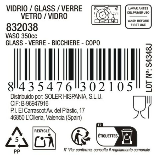 Bicchiere di acqua La Mediterránea Vortice (48 Unità)