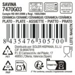 Piatto da pranzo La Mediterránea Savina ø 21 x 3 cm (12 Unità)