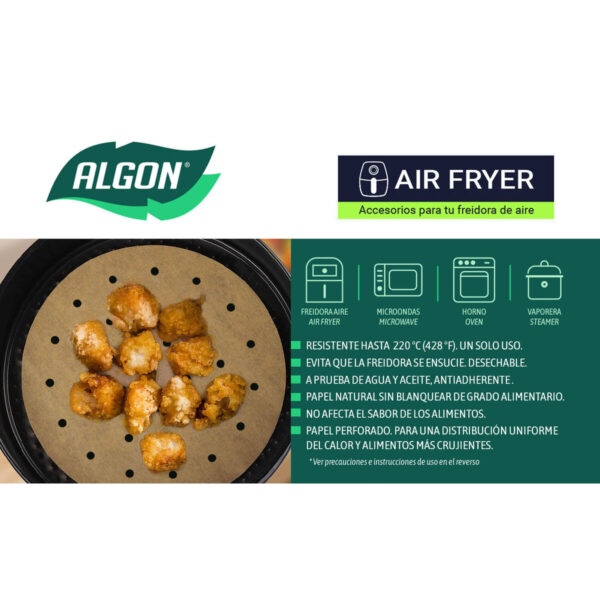 Carta per friggitrice ad aria Inde 23 cm (24 Unità)