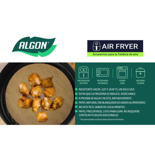 Carta per friggitrice ad aria Inde 23 cm (24 Unità)