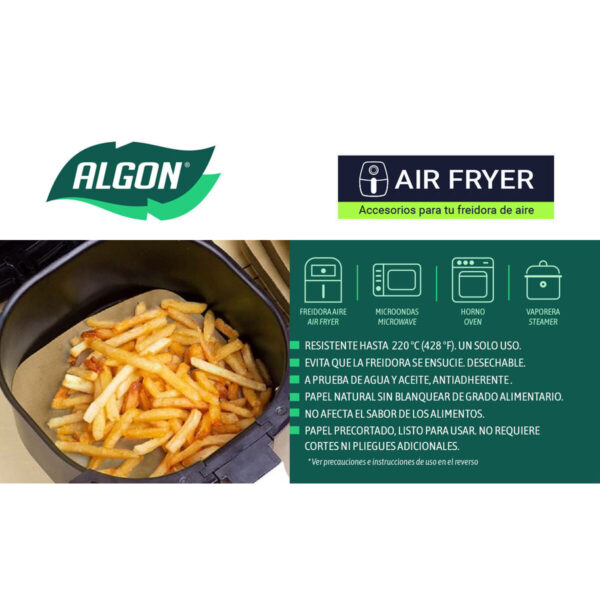 Carta per friggitrice ad aria Inde 23 cm (24 Unità)