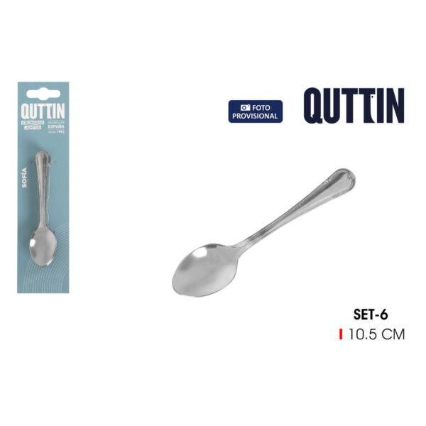 Cucchiaio da Caffè Quttin Sofia 10,5 x 2,5 cm 6 Pezzi (12 Unità)