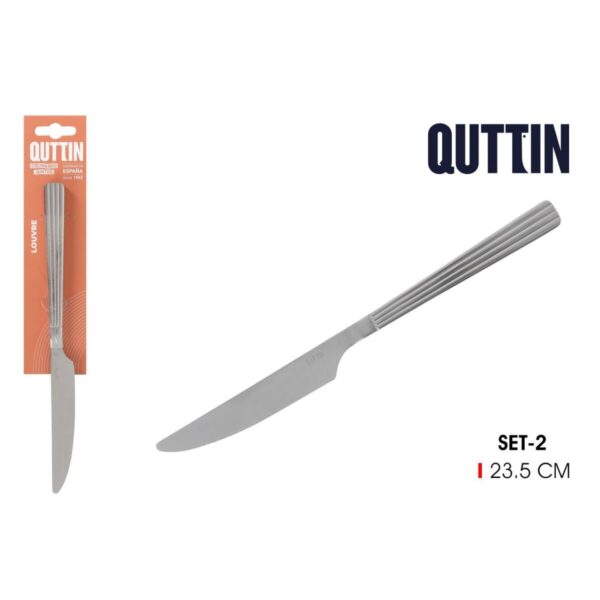 Set di Coltelli Quttin LOUVRE Argentato 4,5 mm 23,7 x 2 cm 2 Pezzi (12 Unità)