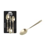 Set di cucchiai da dessert Inde Louvre Matt 1,5 mm 14,8 x 3,2 cm 3 Pezzi (12 Unità)