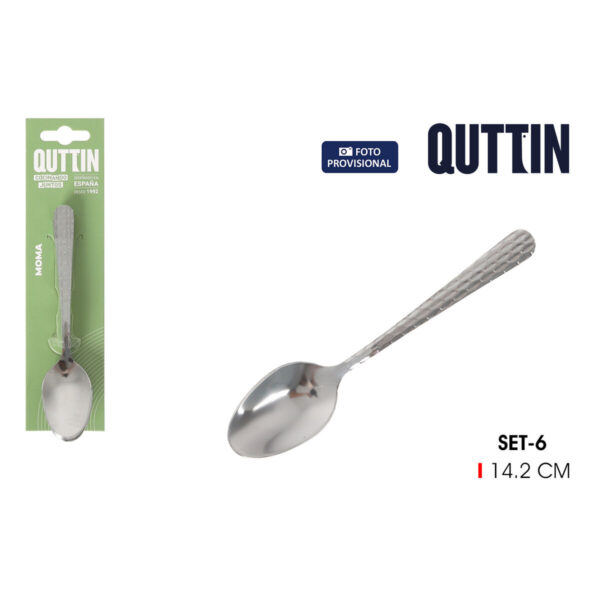 Set di cucchiai da dessert Quttin MOMA Nero 14,2 x 3,2 cm 6 Pezzi (12 Unità)