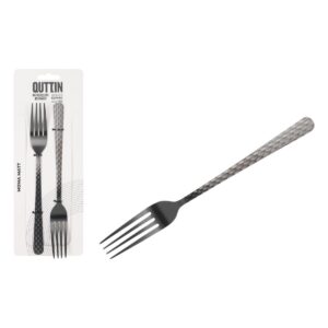 Set di Forchette Quttin MOMA Nero 20,5 x 2,4 cm 2 Pezzi (12 Unità)