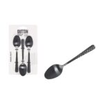 Set di cucchiai da dessert Quttin MOMA Nero 14,2 x 3,2 cm 3 Pezzi (12 Unità)