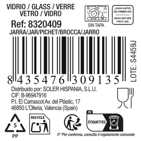Brocca La Mediterránea Kesare Vetro 1 L (12 Unità)