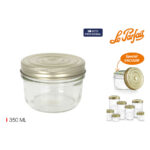Vaso Le Parfait Wiss Trasparente Dorato 350 ml Ermetico (6 Unità)