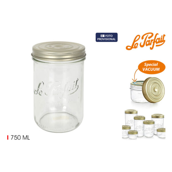 Vaso Le Parfait Wiss Trasparente Dorato 750 ml Ermetico (6 Unità)