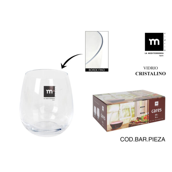Bicchiere La Mediterránea Cares Trasparente Vetro 480 ml (36 Unità)