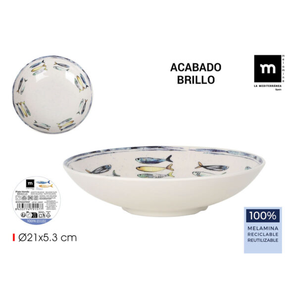 Piatto Fondo Alfares PEIXE 21 x 5,3 cm (24 Unità)