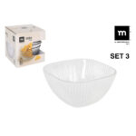 Set di Ciotole La Mediterránea Eddas Trasparente Vetro 270 ml 3 Pezzi (12 Unità)