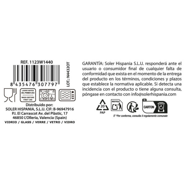 Set di Ciotole La Mediterránea Eddas Trasparente Vetro 270 ml 3 Pezzi (12 Unità)