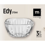 Set di Ciotole La Mediterránea Edy Trasparente Vetro 270 ml 3 Pezzi (12 Unità)
