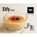 Set di Ciotole La Mediterránea Edy Trasparente Vetro 270 ml 3 Pezzi (12 Unità)