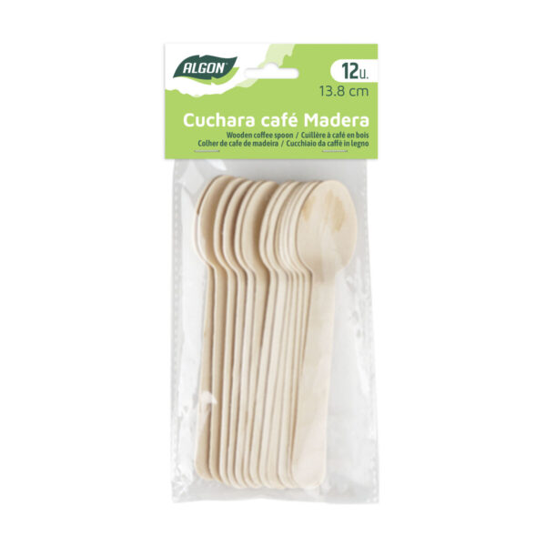 Set di Cucchiai Algon Marrone Legno 13,8 cm 12 Pezzi (24 Unità)