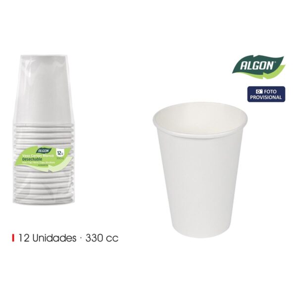 Set di Bicchieri Algon Bianco Cartone 330 ml 12 Pezzi (24 Unità)