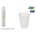 Set di Bicchieri Algon Bianco Cartone 330 ml 50 Pezzi (18 Unità)