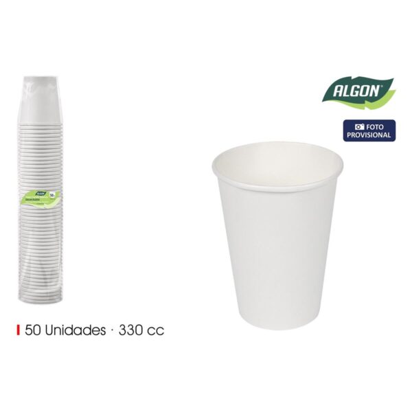 Set di Bicchieri Algon Bianco Cartone 330 ml 50 Pezzi (18 Unità)