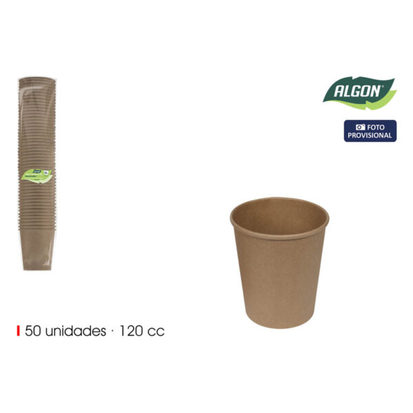 Set di Bicchieri Algon Marrone Cartone 120 ml 50 Pezzi (18 Unità)