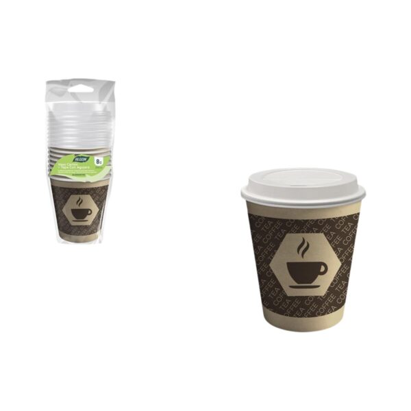 Set di Bicchieri Algon Marrone Cartone 250 ml 8 Pezzi (18 Unità)