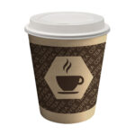 Set di Bicchieri Algon Marrone Cartone 250 ml 8 Pezzi (18 Unità)