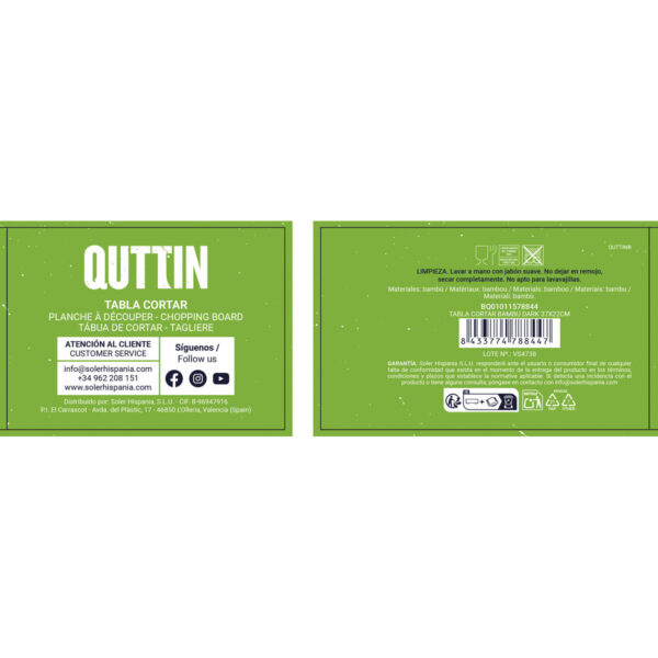 Tagliere Quttin Marrone scuro 37 x 22 x 1,7 cm (18 Unità)
