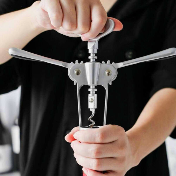 Apriscatole con Cavatappi Quttin 18 x 7 x 4 cm Argentato (18 Unità)