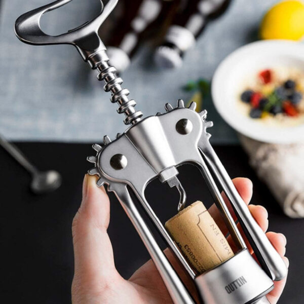 Apriscatole con Cavatappi Quttin 18 x 7 x 4 cm Argentato (18 Unità)