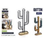 Contenitore per Sistemare le Capsule di Caffè Quttin Nero Bambù Ferro 19,5 x 9,5 x 41,5 cm Cactus (12 Unità)