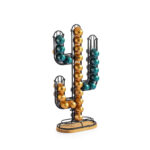 Contenitore per Sistemare le Capsule di Caffè Quttin Nero Bambù Ferro 19,5 x 9,5 x 41,5 cm Cactus (12 Unità)