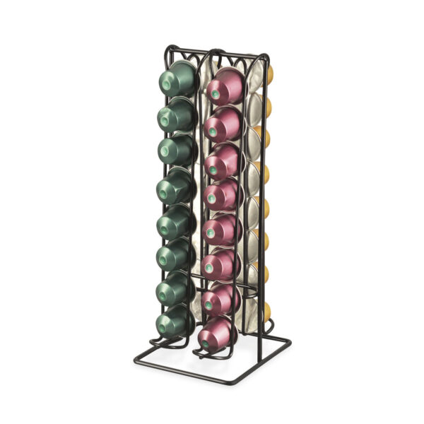 Contenitore per Sistemare le Capsule di Caffè Quttin Nero Ferro (12 Unità)