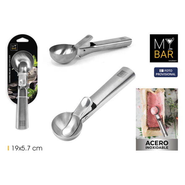 Cucchiaio per Gelato My Bar Argentato Acciaio inossidabile 19 x 5,7 cm (24 Unità)