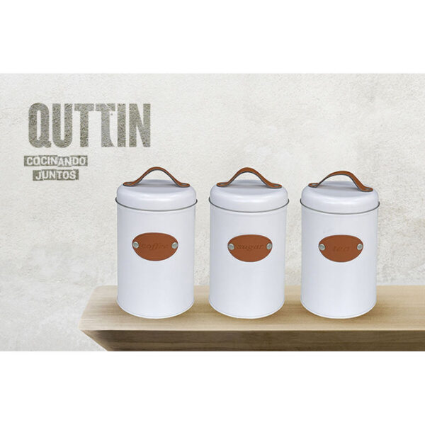 Barattolo Quttin Bianco Marrone Metallo (18 Unità)