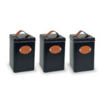 Barattolo Quttin Marrone Nero Quadrato Metallo (18 Unità)