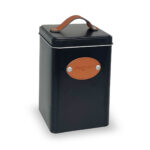 Barattolo Quttin Marrone Nero Quadrato Metallo (18 Unità)