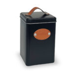 Barattolo Quttin Marrone Nero Quadrato Metallo (18 Unità)