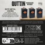 Barattolo Quttin Marrone Nero Quadrato Metallo (18 Unità)