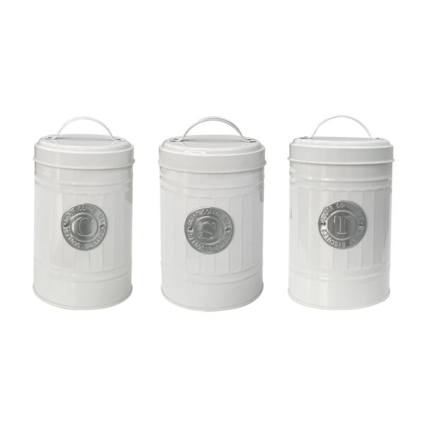 Barattolo Quttin Bianco Argentato Metallo (18 Unità)