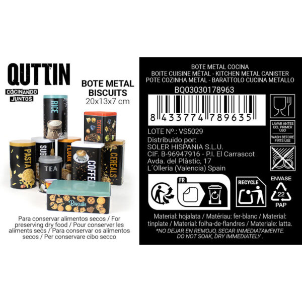 Barattolo Quttin Biscuits Metallo (12 Unità)