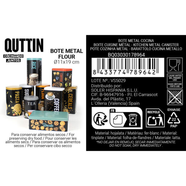 Barattolo Quttin Flour Metallo (12 Unità)