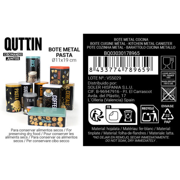 Barattolo Quttin Pasta Metallo (12 Unità)