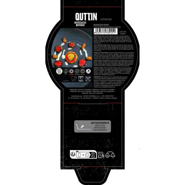 Paiolo Quttin UNIVERSE Nero Alluminio Ø 16 cm 16 x 7,5 cm (6 Unità)