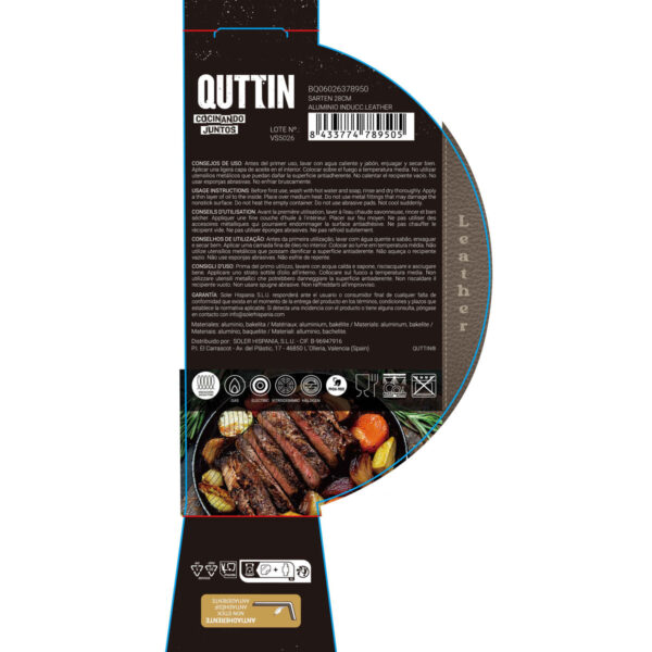 Padella Quttin LEATHER Marrone Nero Alluminio Ø 28 cm (6 Unità)