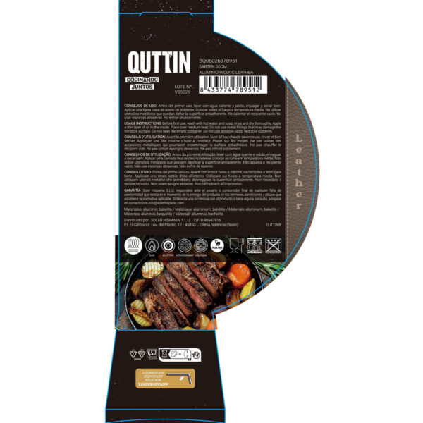 Padella Quttin LEATHER Marrone Nero Alluminio Ø 30 cm (6 Unità)